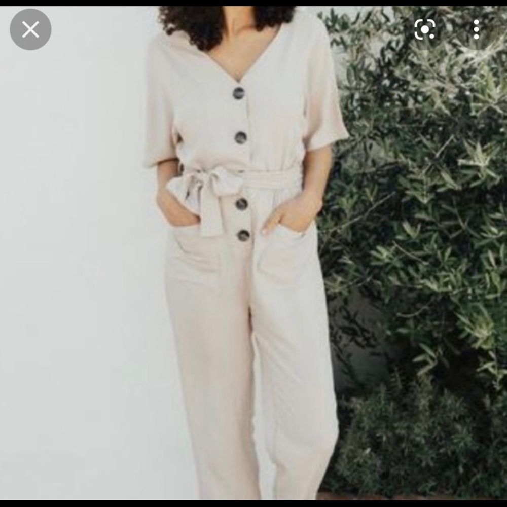 Beige tied Carly Jean Los Angeles Jumpsuit